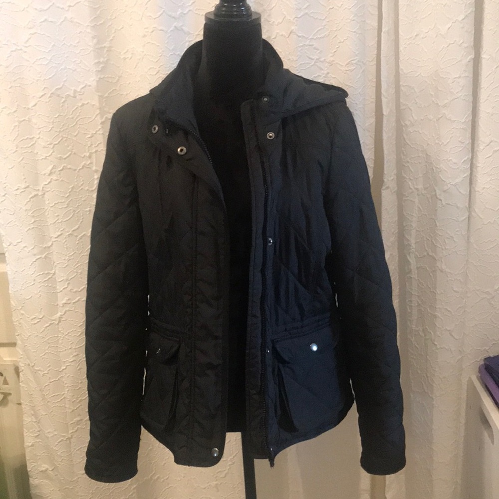 Gap Black Puffy Jacket with cinching waist